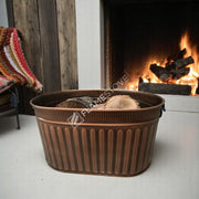 FRS-1343-BAKIR Fire Stove Dayanıklı Bakır Sallanır Kulplu Odun Kovası