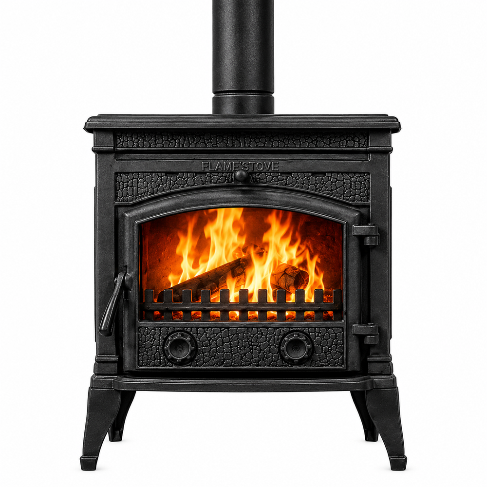 FRS-014 Fire Stove Sirius Ultra Döküm Soba Yüksek Verimli Alman Seramik Camlı 9 kW FRS-14