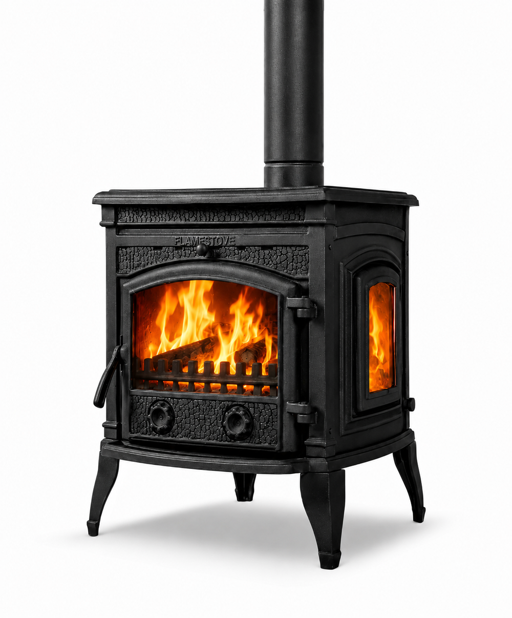 FRS-014 Fire Stove Sirius Ultra Döküm Soba Yüksek Verimli Alman Seramik Camlı 9 kW FRS-14
