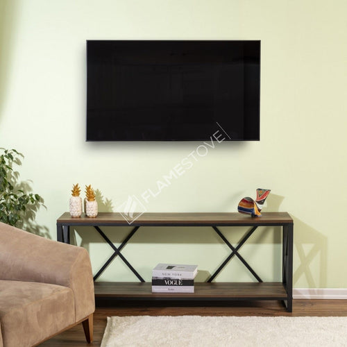 Çok Amaçlı Modern Kahve Rengi Konsol TV Ünitesi Şık Fonksiyonel Metal MDF