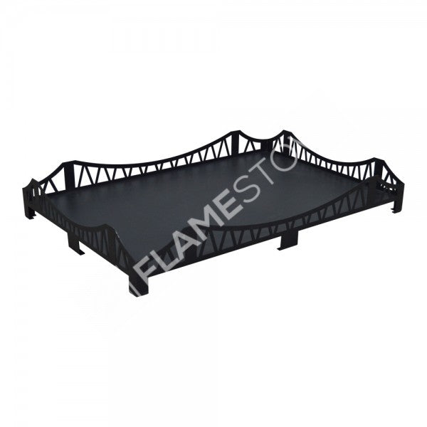 FRS-105KP Fire Stove Dayanıklı Lazer Kesim Köprü Desenli 60x90 cm Çelik Soba Altlığı Zemin Koruyucu Isı Yalıtımı