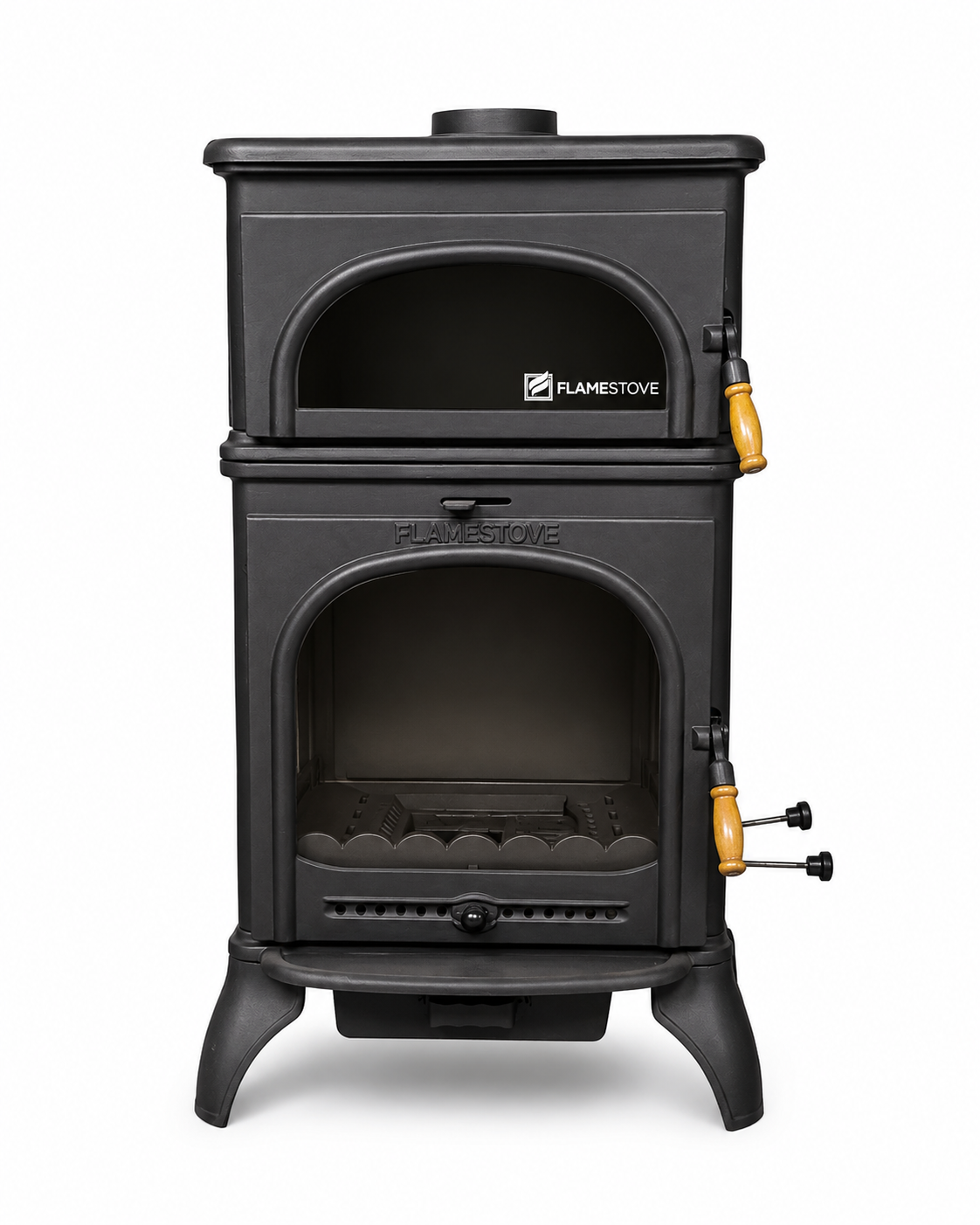 FRS-024AK Modena Lüks Oven 3 camlı kuzineli Alttan küllüklü Döküm Soba