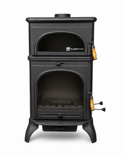 FRS-024AK Modena Lüks Oven 3 camlı kuzineli Alttan küllüklü Döküm Soba