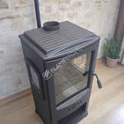 Fire Stove Lodi Yan Camlı Çift Yanmalı A Sınıfı Odunluklu Çelik Şömine Soba