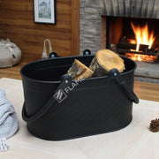 FRS-1343-DH-MAT Fire Stove Dayanıklı Mat Siyah Oval Odun Kovası