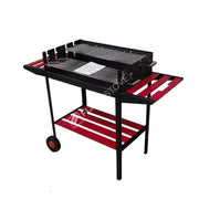 FRS-504K Fire Stove Kırmızı Lüks Tekerlekli Emaye Barbekü