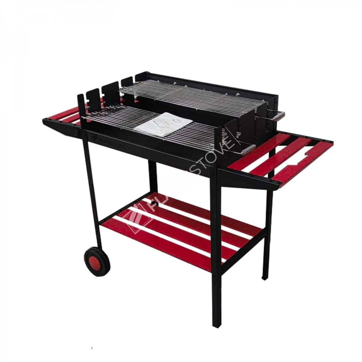 FRS-504K Fire Stove Kırmızı Lüks Tekerlekli Emaye Barbekü