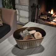 FRS-1343-BAKIR Fire Stove Dayanıklı Bakır Sallanır Kulplu Odun Kovası