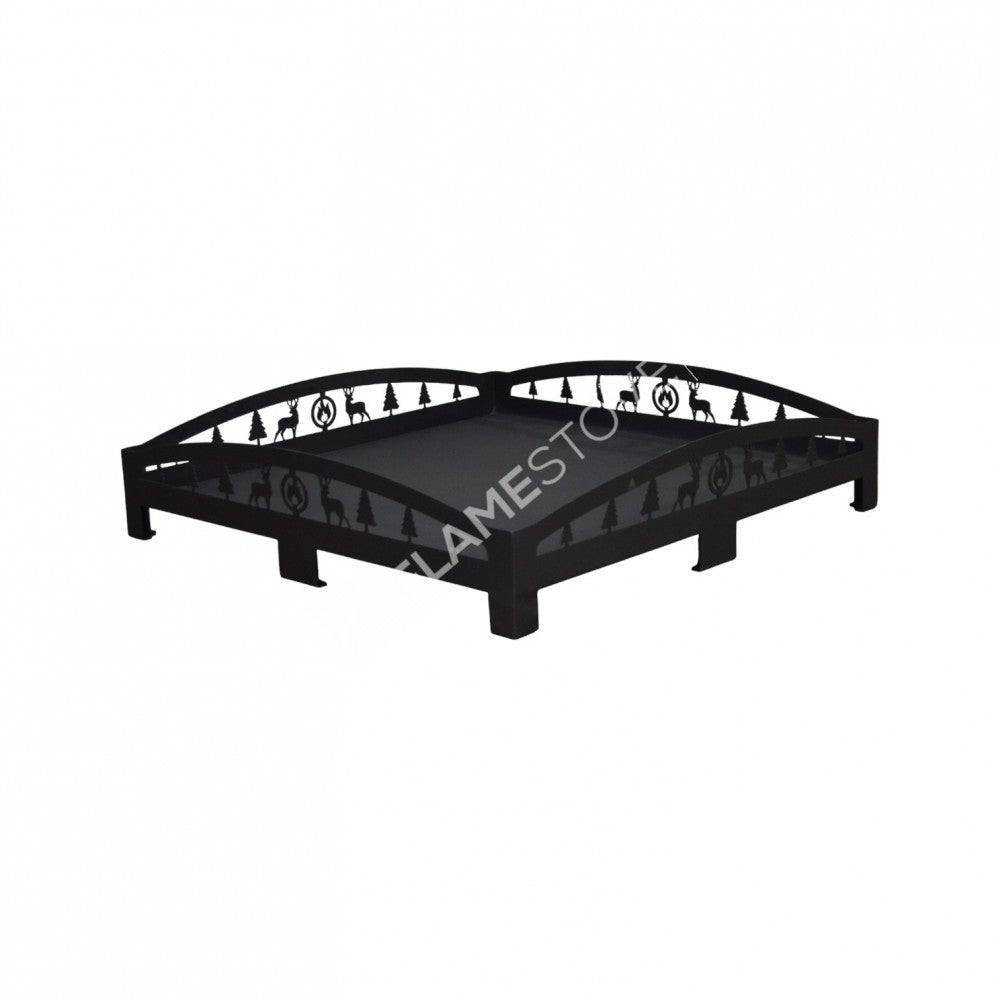 FRS-104D Fire Stove Premium 60x60 cm Lazer Kesim Doğa Desenli Soba Altlığı Zemin Koruyucu