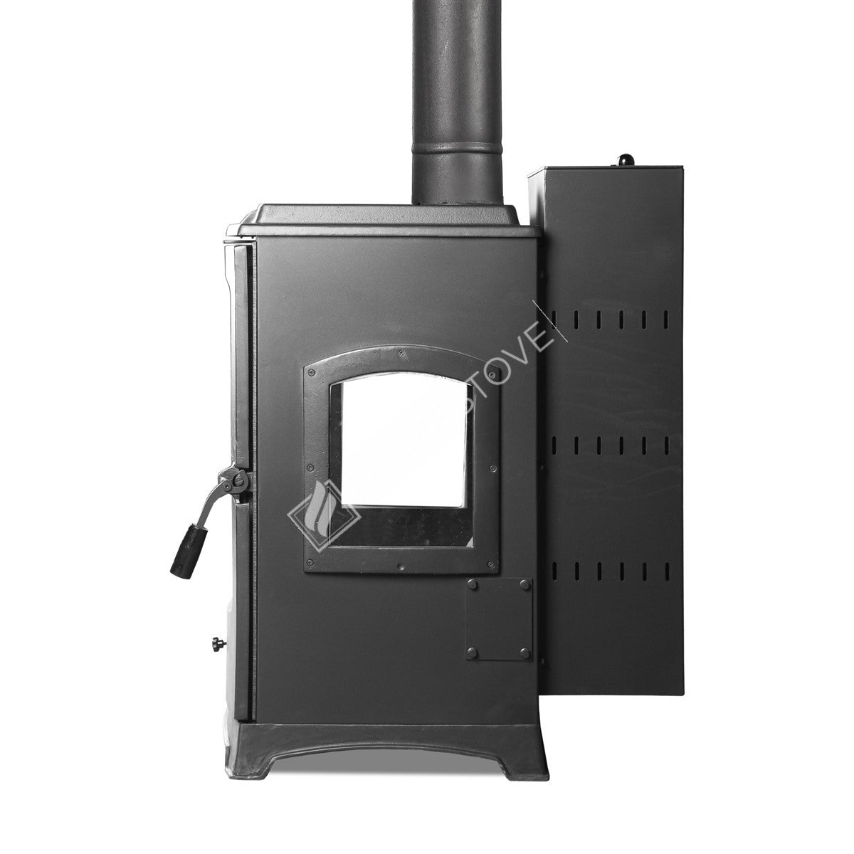 Lodi Lux Pelet Soba: Üç Camlı, Yüksek Verimli, A Sınıfı, 7 kW, Krom Hazneli