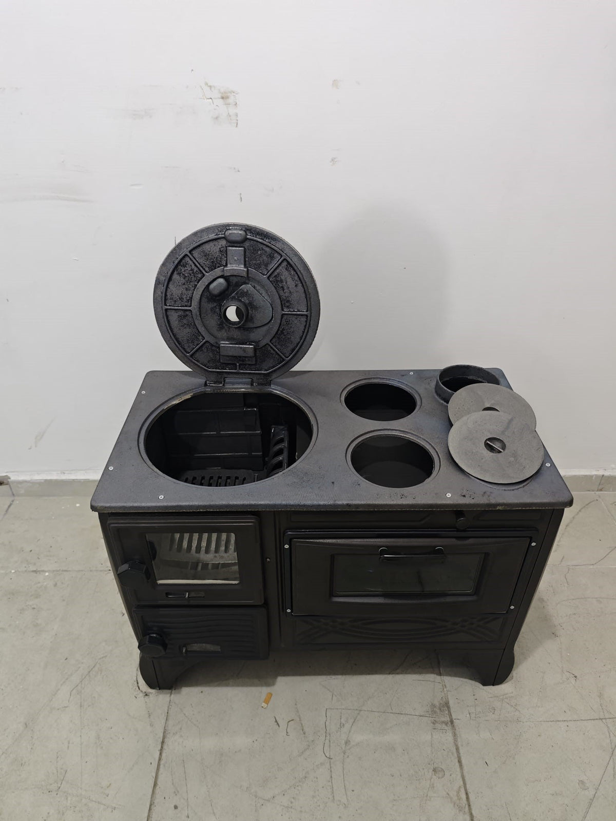 FRS-315 - 40'lık Döküm Kuzine Soba | Mat Siyah | Emaye