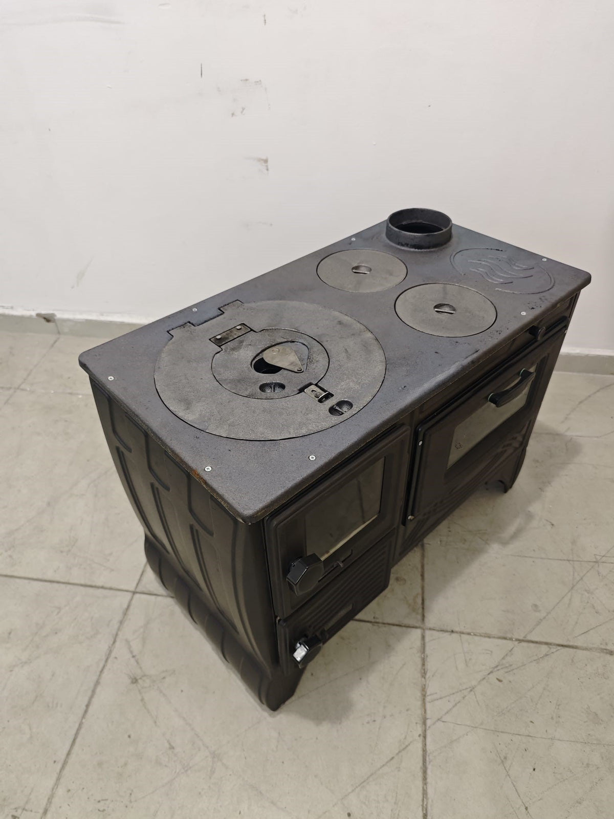 FRS-315 - 40'lık Döküm Kuzine Soba | Mat Siyah | Emaye