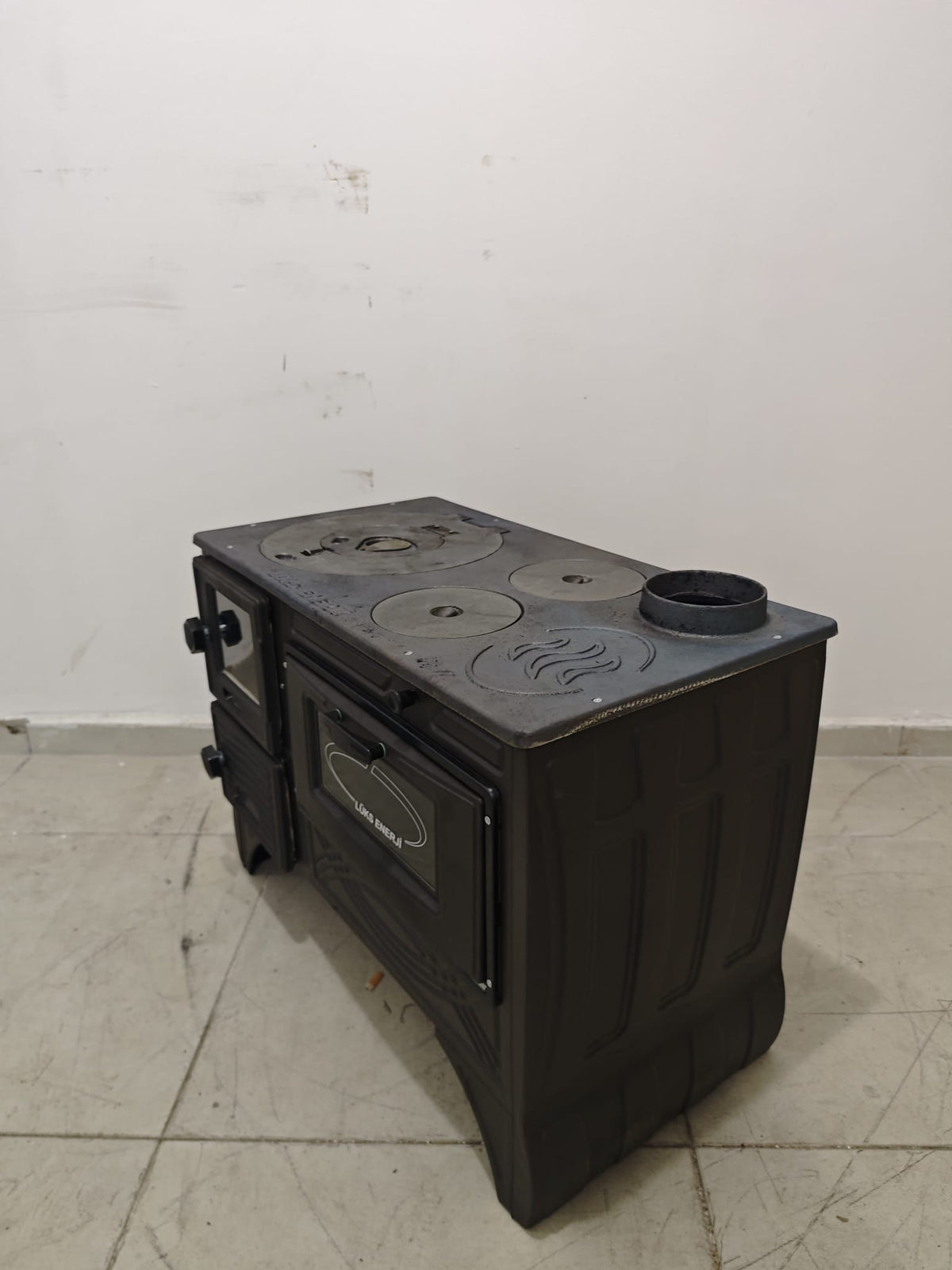 FRS-315 - 40'lık Döküm Kuzine Soba | Mat Siyah | Emaye