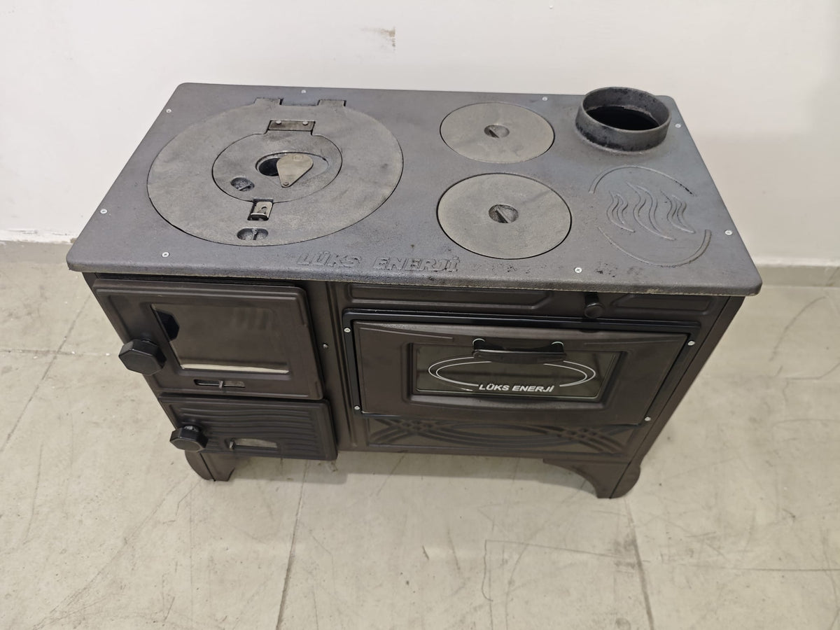 FRS-315 - 40'lık Döküm Kuzine Soba | Mat Siyah | Emaye