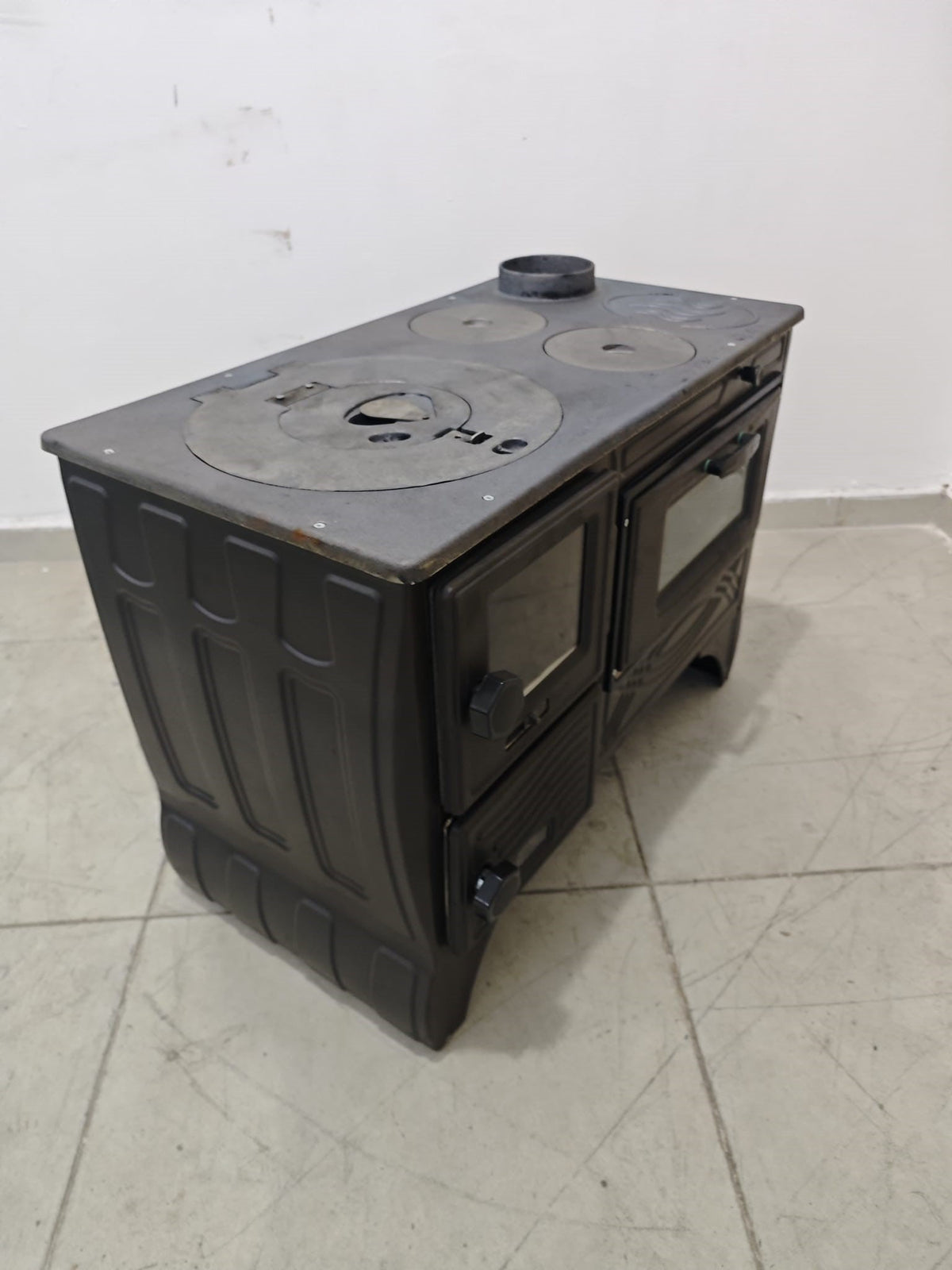 FRS-315 - 40'lık Döküm Kuzine Soba | Mat Siyah | Emaye