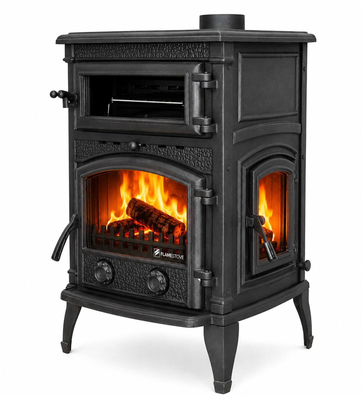 FRS-012YK Fire Stove Sirius Maxi Fırınlı Döküm Odun Kömür Sobası Yüksek Verimli