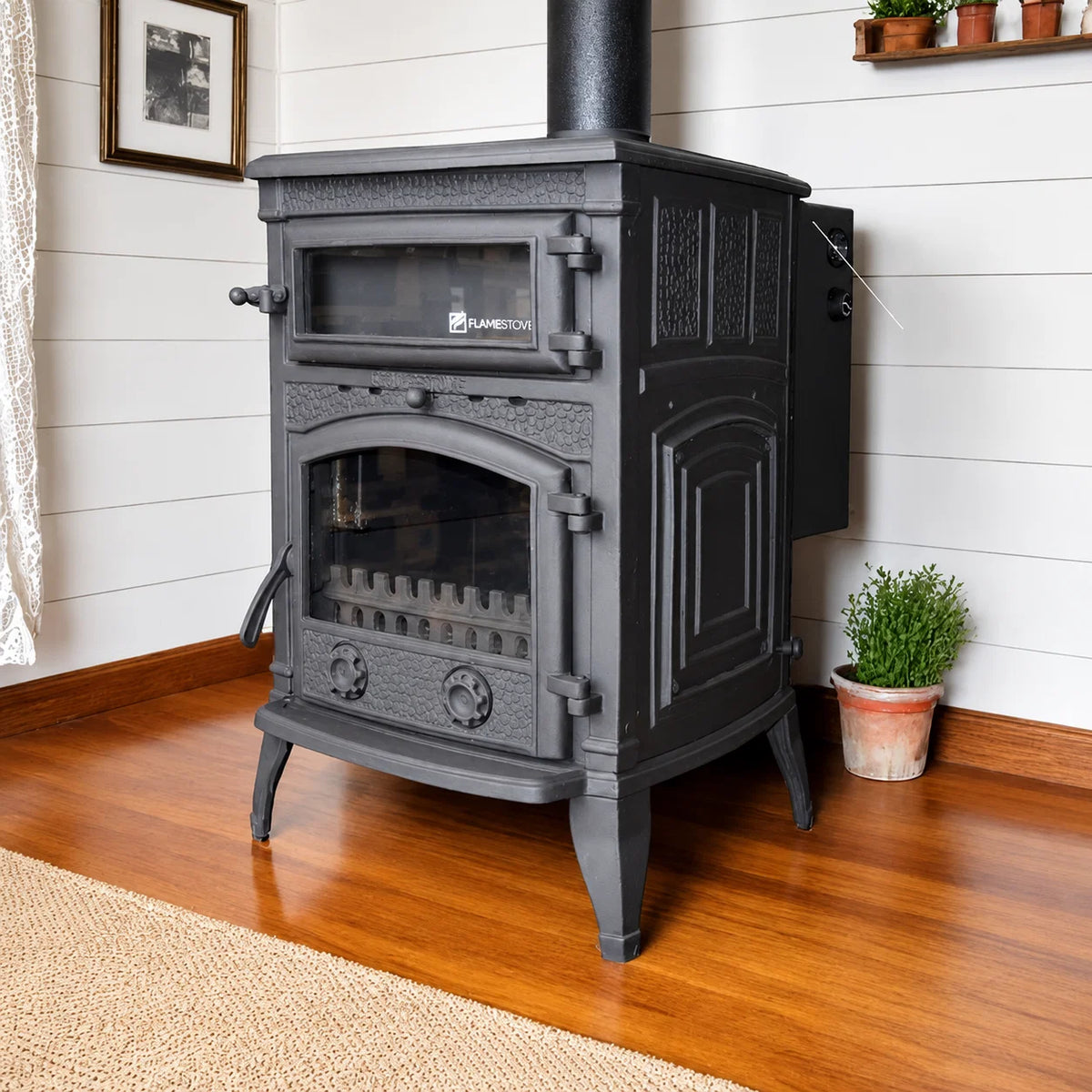 FRS-013SS Fire Stove Sirius Mega Sulu Sistem Döküm Soba, Yüksek Verimli Çift Yanmalı Odun Kömür