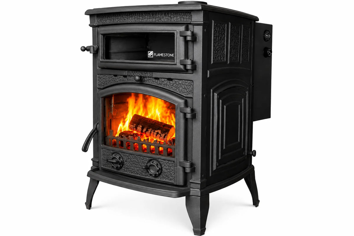 FRS-013SS Fire Stove Sirius Mega Sulu Sistem Döküm Soba, Yüksek Verimli Çift Yanmalı Odun Kömür