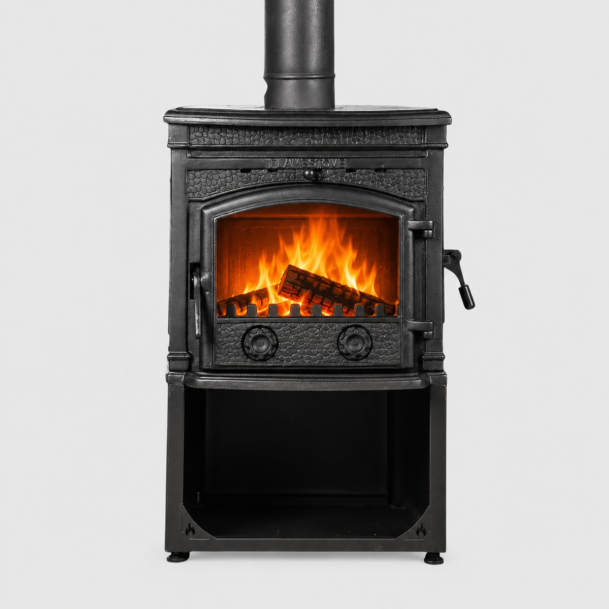 FRS-014YKST Fire Stove Sirius Ultra Yan Kapaklı Odun Hazneli Döküm Soba, Yüksek Verimli Isıtma Çözümü.