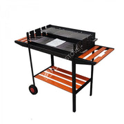 FRS-504T Fire Stove Lüks Tekerlekli Emaye Kaplı Turuncu Barbekü Mangal Taşınabilir
