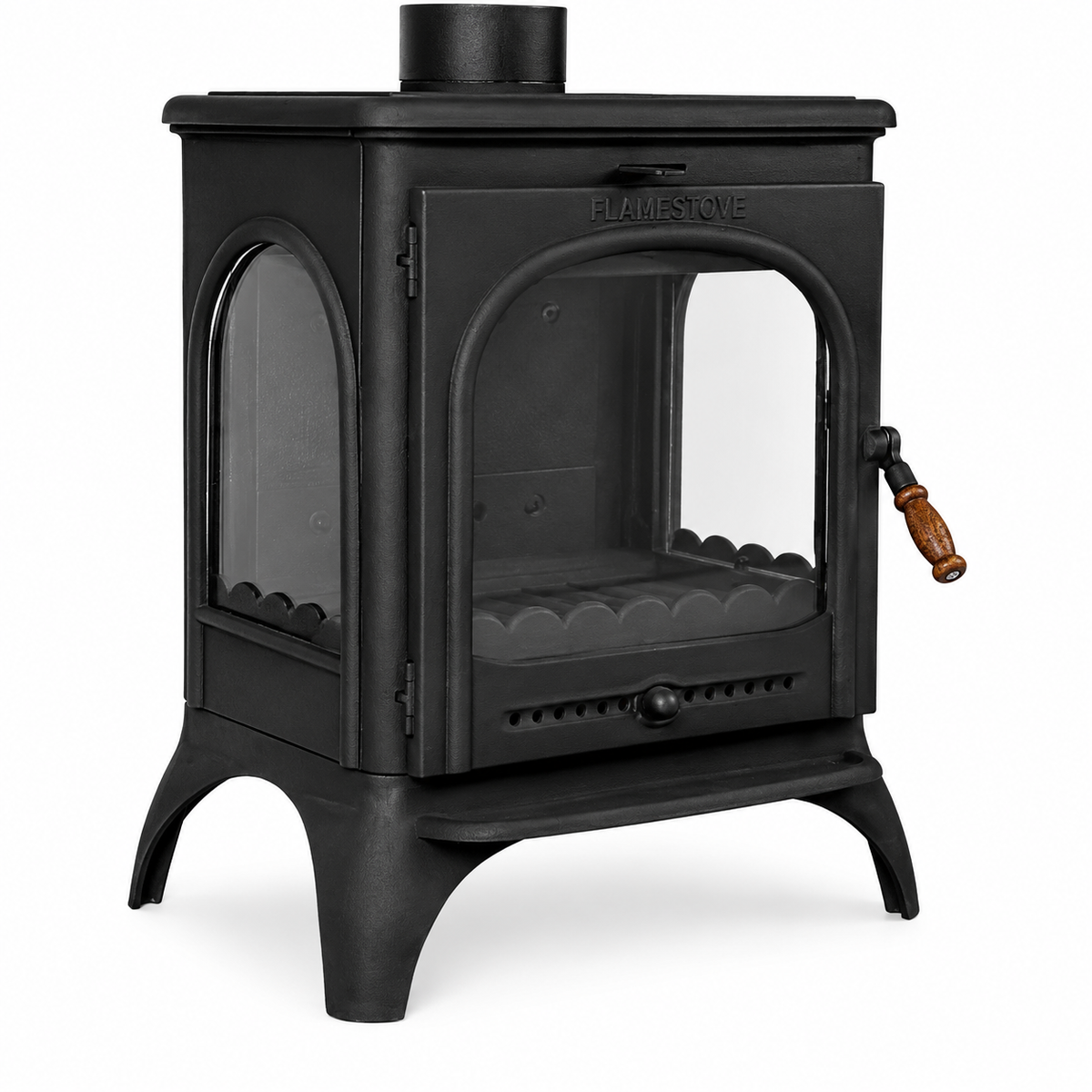 FRS-022 Fire Stove Modena Lux 3 Camlı Döküm Soba: Yüksek Verimli, Kül Boşaltmalı FRS-022