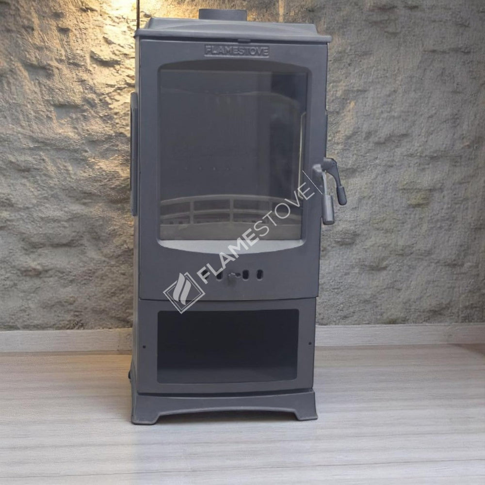 Fire Stove Lodi Yan Camlı Çift Yanmalı A Sınıfı Odunluklu Çelik Şömine Soba