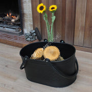FRS-1343-DH-MAT Fire Stove Dayanıklı Mat Siyah Oval Odun Kovası