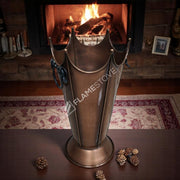 FRS-8192 Fire Stove Paslanmaz Bakır Odunluk, Şık ve Dayanıklı Şömine Odun Kovası, İç/Dış Mekan