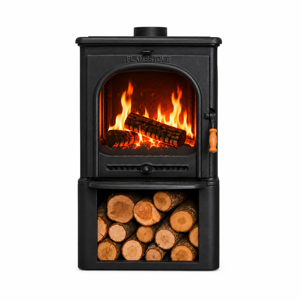 FRS-022ST Fire Stove Modena Lux Style 3 Camlı Yüksek Verimli Odun Kömür Döküm Soba
