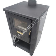 Fire Stove S2 Çelik Soba: Ateş Tuğlalı, Odunluklu, Yüksek Verimli, Robax Camlı