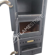 Fire Stove S3 Çelik Dış Yüzey Ateş Tuğlalı Fırınlı Soba, Maşa ve Odunluk