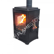 Fire Stove Lodi Üç Camlı Yan Yüklemeli Şömine Soba, Yüksek Verimli Odun/Kömür Sobası