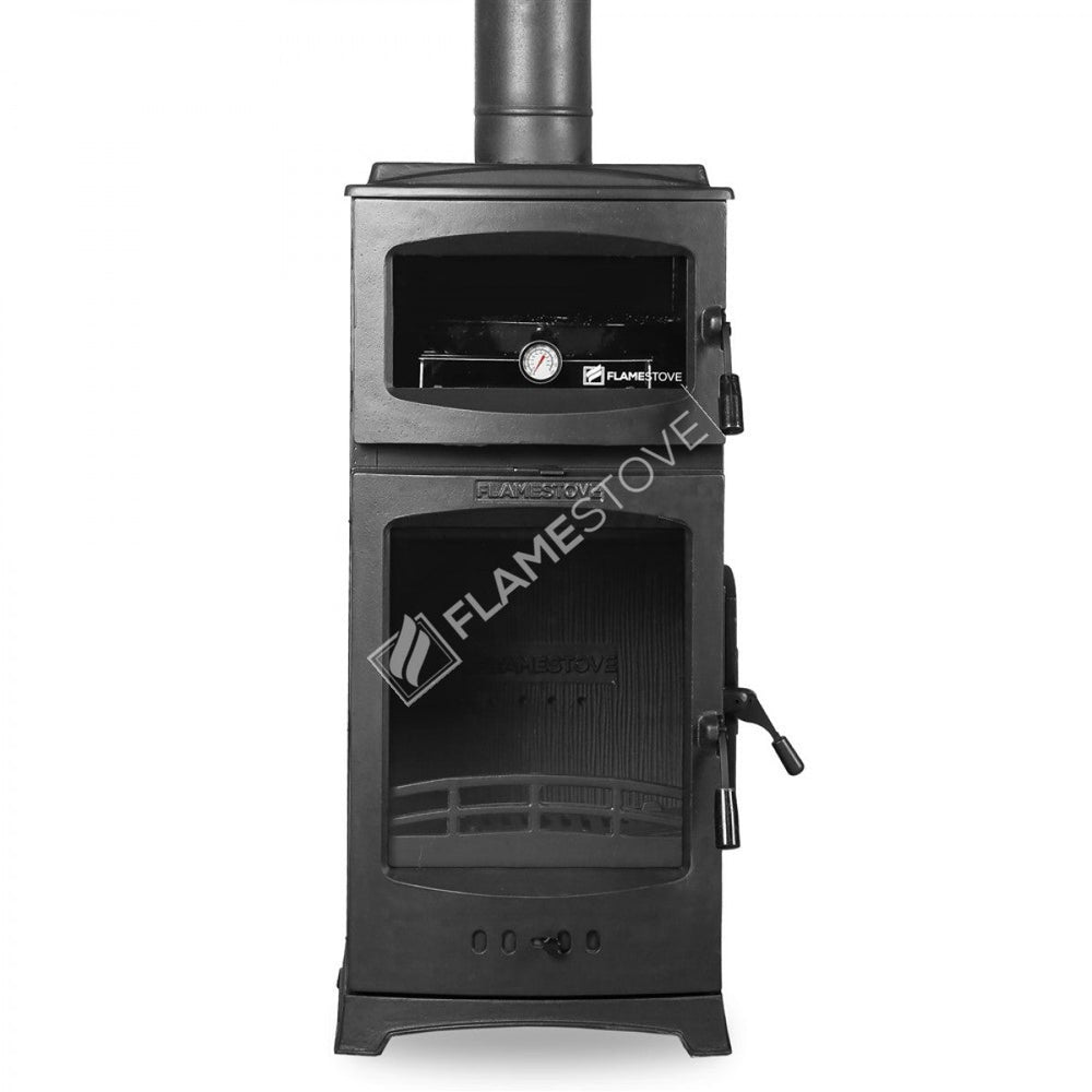 Fire Stove Lodi Gurme Fırınlı Döküm Soba, A Sınıfı, Çift Yanmalı, Robax Camlı, 8 kW