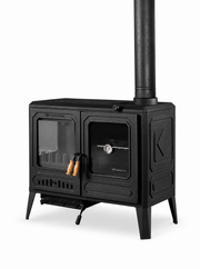 FRS-062 Fire Stove Troy Yatay Kuzineli Çift Fırınlı Döküm Soba | Yüksek Verimli Odun Kömür Sobası.