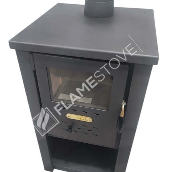 Fire Stove S2 Çelik Soba Seti: Ateş Tuğlalı, Odunluklu, Alüminyum Maşa Takımı