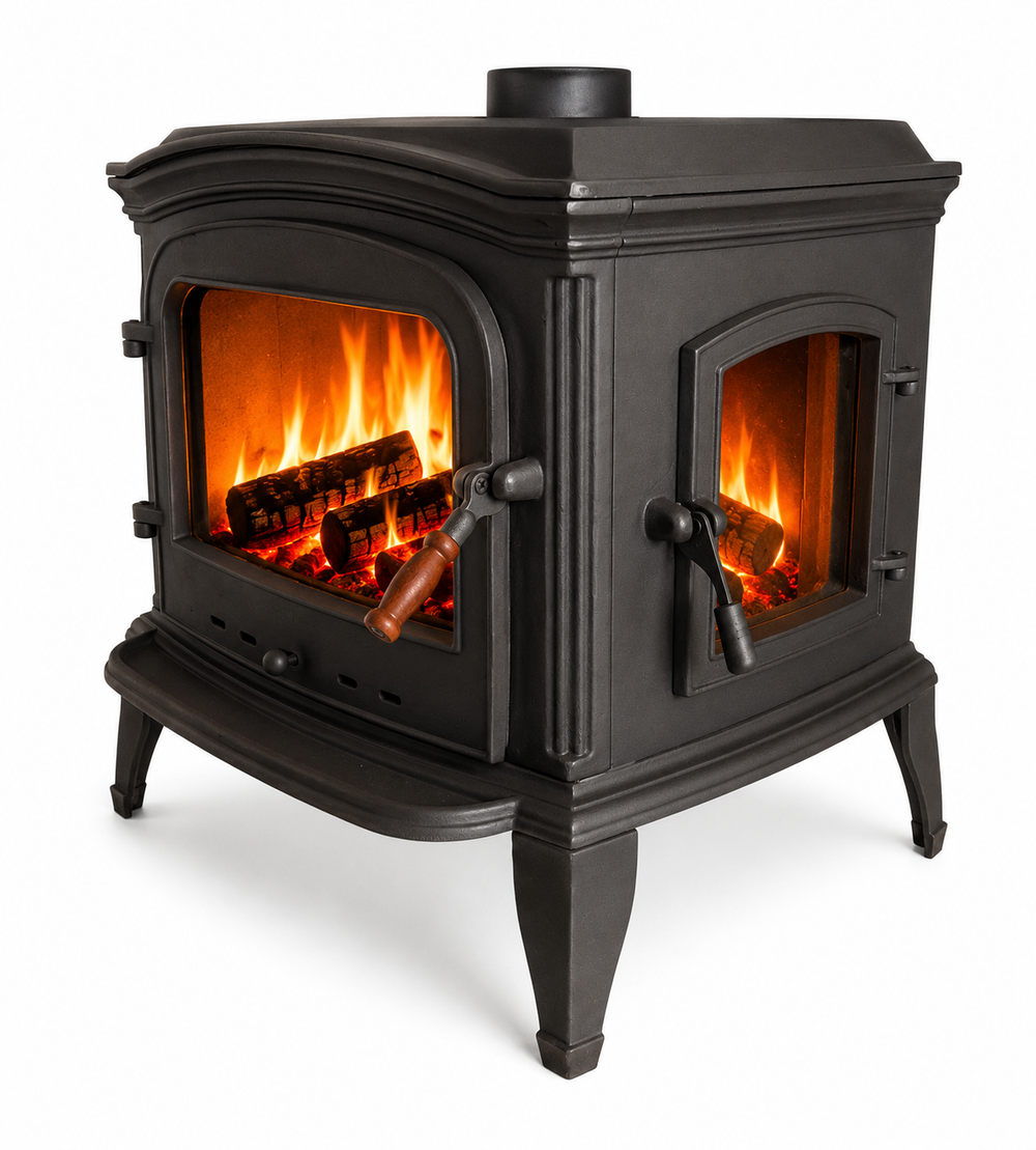 FRS-032YK Fire Stove Altara Lüx Yan Kapaklı Döküm Soba A Sınıf Enerji Odun Kömür Sobası