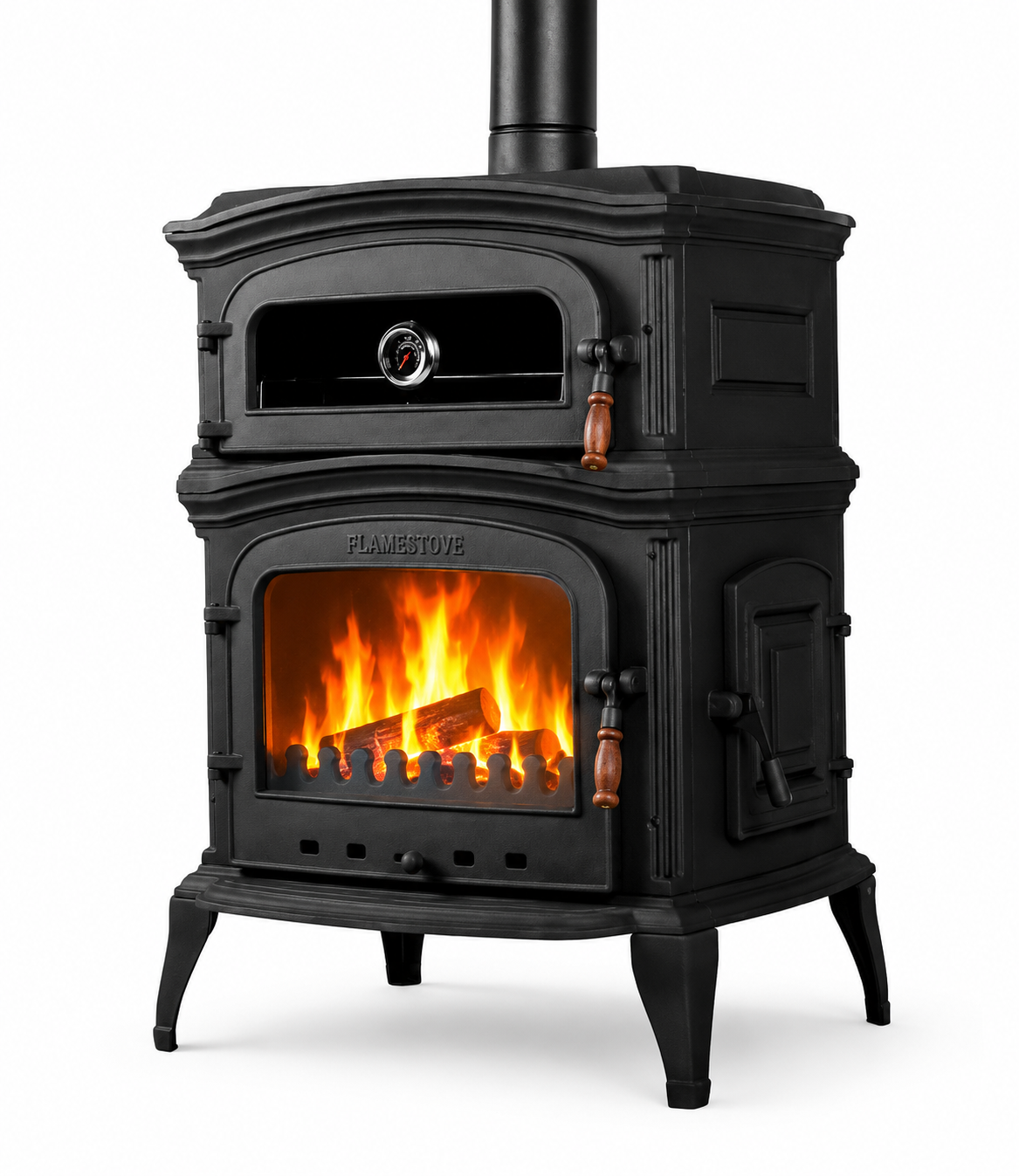 FRS-033YK Fire Stove Altara Premium Fırınlı Yan Kapaklı Döküm Soba: Çift Yanmalı, A Enerji Sınıfı