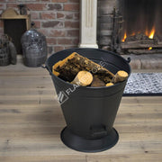 FRS-2330 Fire Stove Mat Siyah Taşınabilir Şömine Odunluk Kömürlük Kovası Ev Aksesuarı