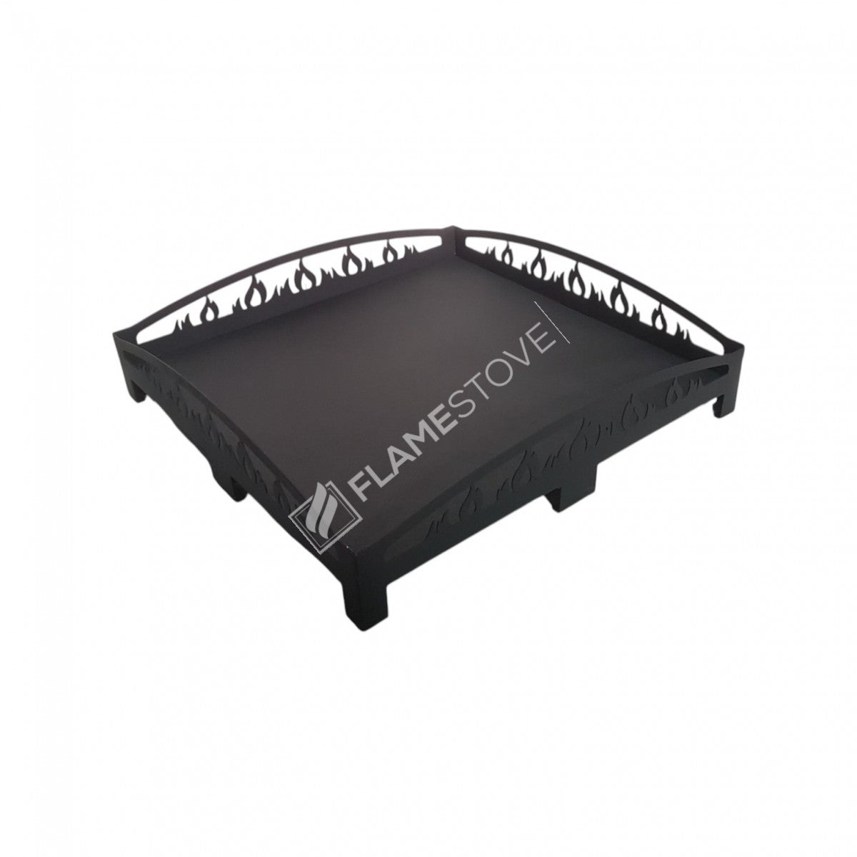 FRS-104A Fire Stove 60x60cm Lazer Kesim Alev Desenli Fırın Boyalı Çelik Soba Altlığı