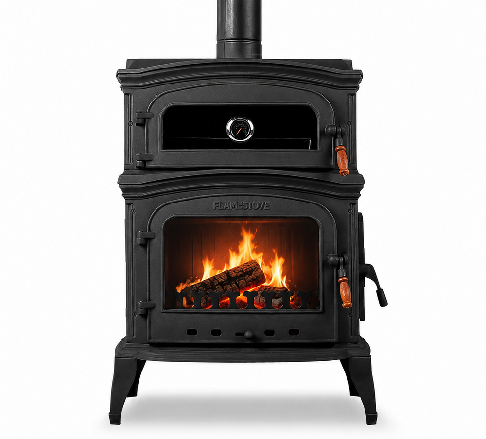 FRS-033YK Fire Stove Altara Premium Fırınlı Yan Kapaklı Döküm Soba: Çift Yanmalı, A Enerji Sınıfı