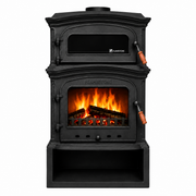 FRS-033YKST Fire Stove Altara Premium YK Döküm Soba: Çift Yanmalı, Fırınlı, Odunluklu