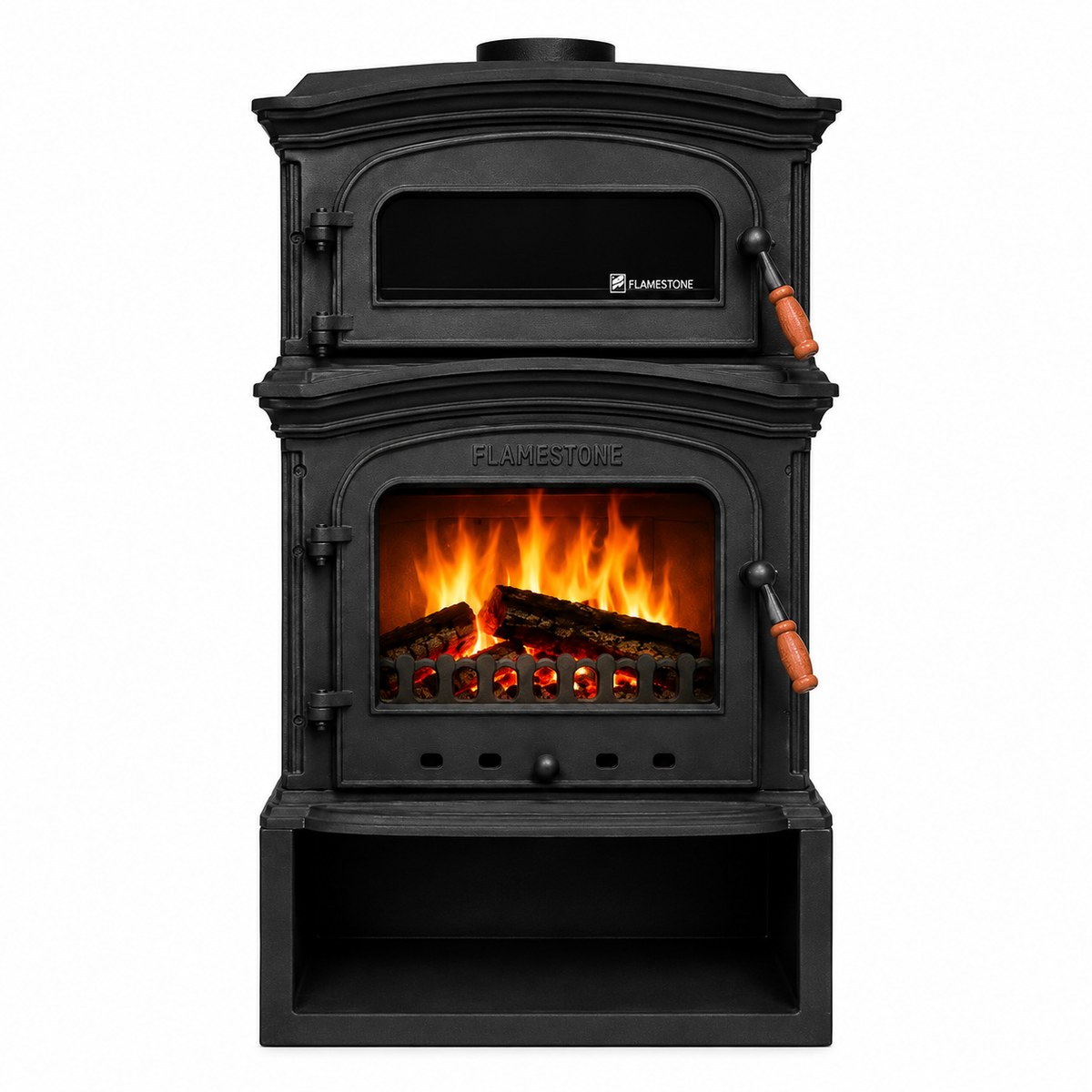 FRS-033YKST Fire Stove Altara Premium YK Döküm Soba: Çift Yanmalı, Fırınlı, Odunluklu