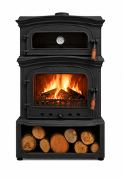 FRS-034YKST Fire Stove Fırınlı Döküm Soba, Çift Yanmalı, Odunluklu, 18 kW, A Sınıfı