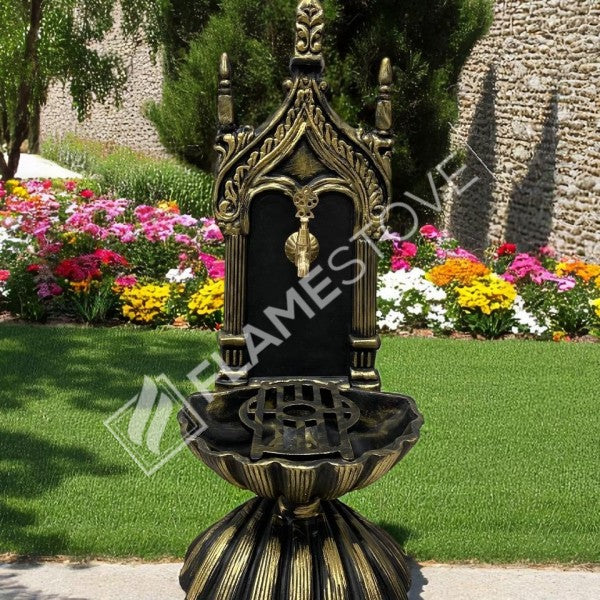 Fire Stove FRS-905 Altın Midye Alüminyum Bahçe Çeşmesi: Lüks Dış Mekan Estetiği