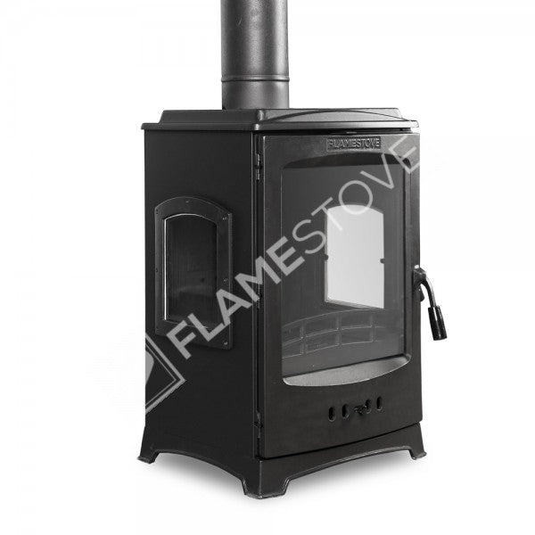 Fire Stove Lodi Üç Camlı Yan Yüklemeli Şömine Soba, Yüksek Verimli Odun/Kömür Sobası