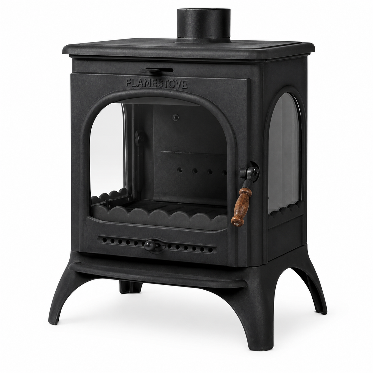 FRS-022 Fire Stove Modena Lux 3 Camlı Döküm Soba: Yüksek Verimli, Kül Boşaltmalı FRS-022