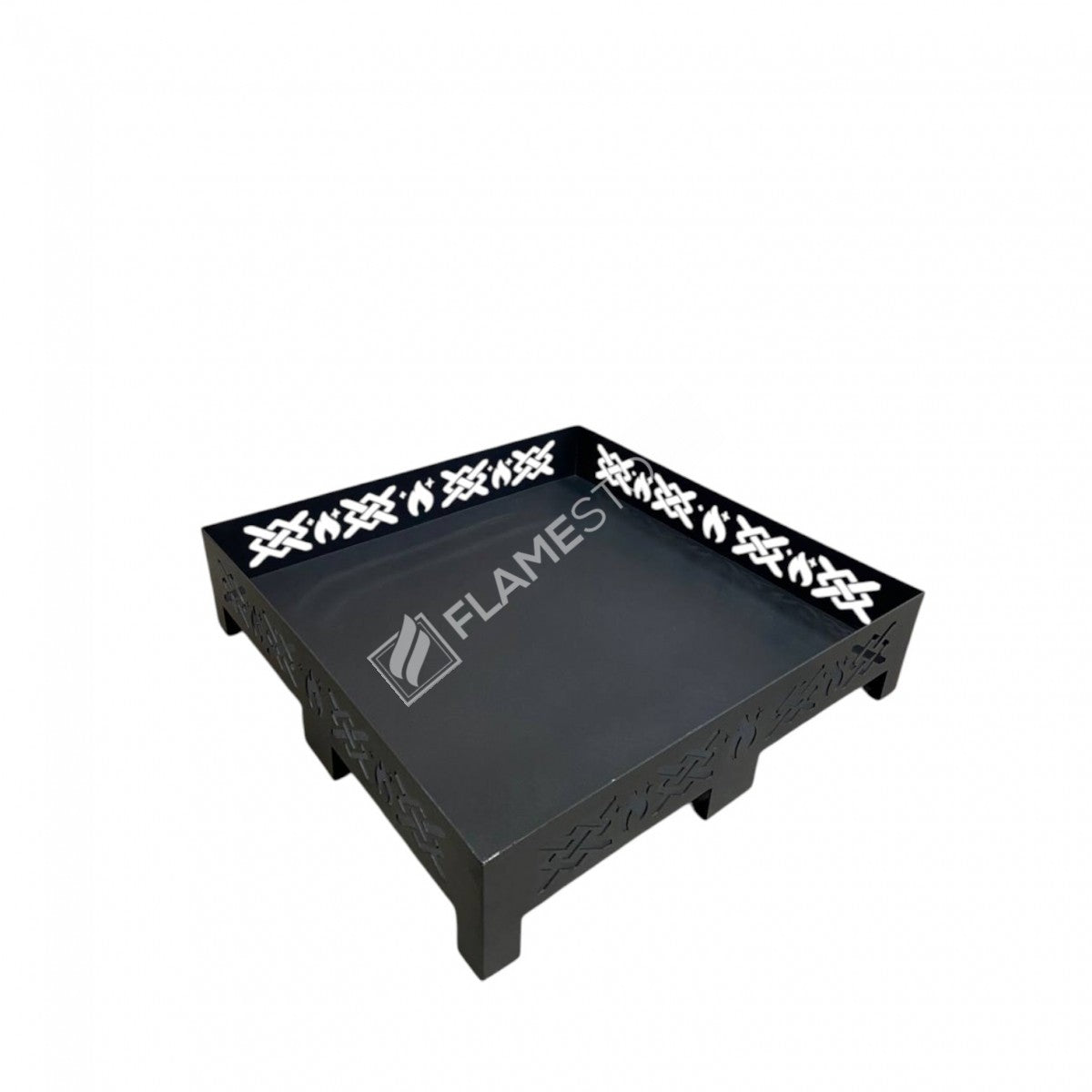 FRS-108Ç Fire Stove Lazer Kesim Çapraz Desenli 50x50 cm Çelik Soba Altlığı 