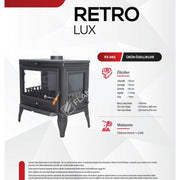 Retro Lux Yüksek Verimli Döküm Odun Kömür Sobası Çift Yanmalı