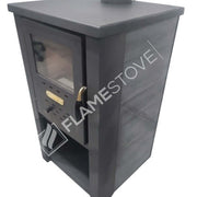 Fire Stove S2 Çelik Soba Seti: Ateş Tuğlalı, Odunluklu, Alüminyum Maşa Takımı