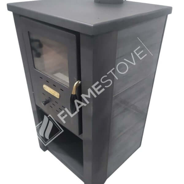 Fire Stove S2 Çelik Soba Seti: Ateş Tuğlalı, Odunluklu, Alüminyum Maşa Takımı